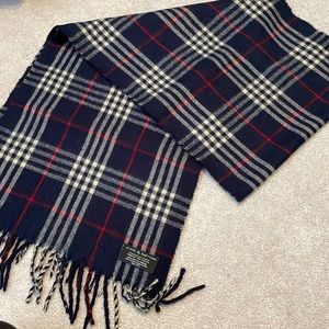 Cashmere, feel, black, red and cream plaid scarf, super soft!